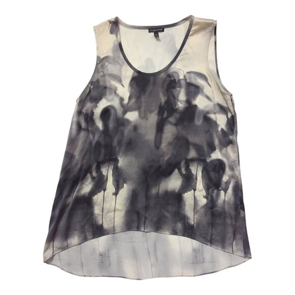 Eileen Fisher Ink Blot Print 100% Silk Medium - Picture 3 of 8